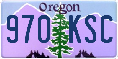 OR license plate 970KSC