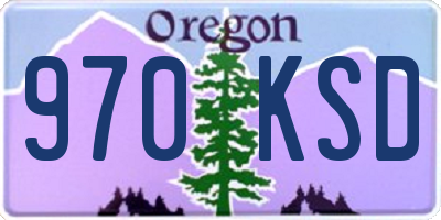 OR license plate 970KSD