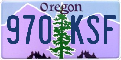 OR license plate 970KSF