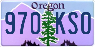 OR license plate 970KSO