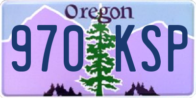 OR license plate 970KSP