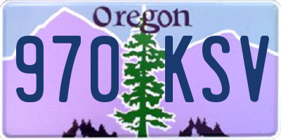 OR license plate 970KSV