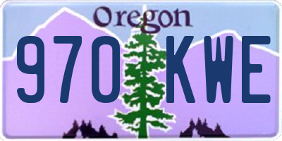 OR license plate 970KWE