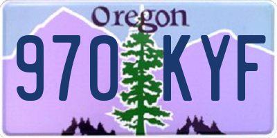 OR license plate 970KYF