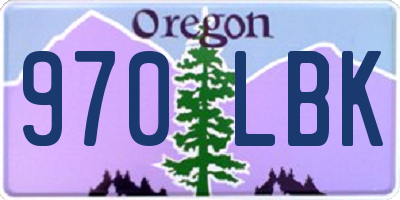 OR license plate 970LBK