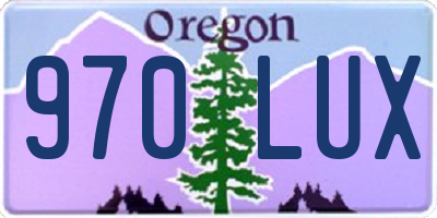 OR license plate 970LUX