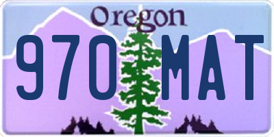 OR license plate 970MAT