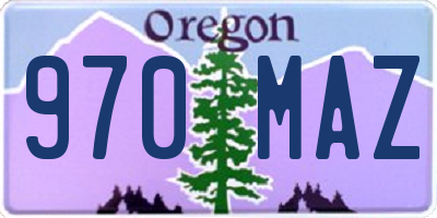 OR license plate 970MAZ