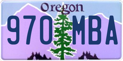 OR license plate 970MBA