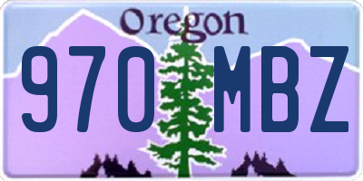 OR license plate 970MBZ