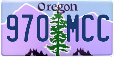 OR license plate 970MCC