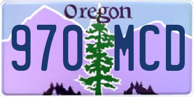 OR license plate 970MCD