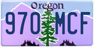 OR license plate 970MCF
