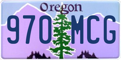 OR license plate 970MCG