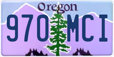 OR license plate 970MCI
