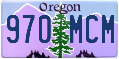 OR license plate 970MCM