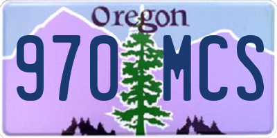 OR license plate 970MCS