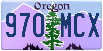 OR license plate 970MCX