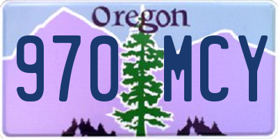 OR license plate 970MCY