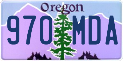 OR license plate 970MDA