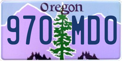 OR license plate 970MDO