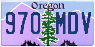 OR license plate 970MDV