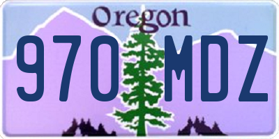 OR license plate 970MDZ