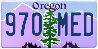 OR license plate 970MED