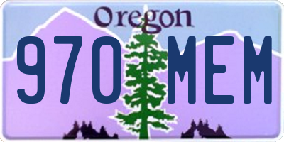 OR license plate 970MEM