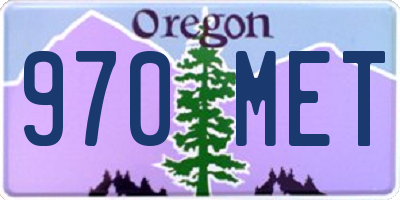 OR license plate 970MET