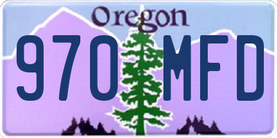 OR license plate 970MFD
