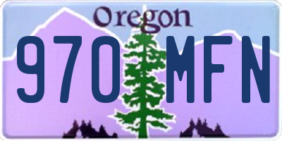 OR license plate 970MFN