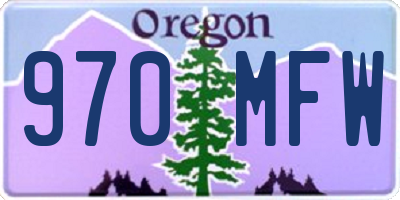 OR license plate 970MFW