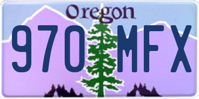 OR license plate 970MFX