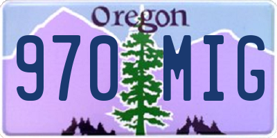 OR license plate 970MIG