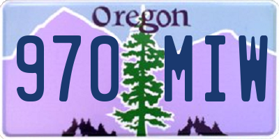 OR license plate 970MIW