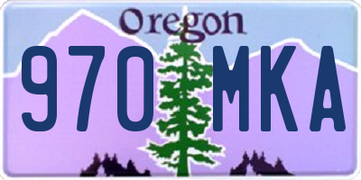 OR license plate 970MKA