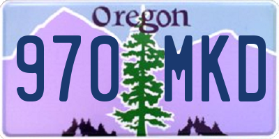 OR license plate 970MKD