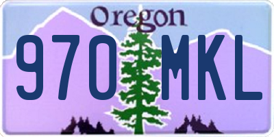 OR license plate 970MKL
