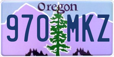OR license plate 970MKZ