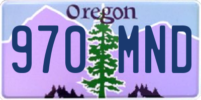OR license plate 970MND