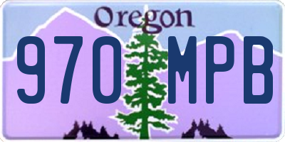 OR license plate 970MPB