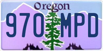 OR license plate 970MPD