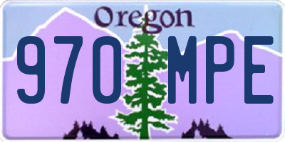 OR license plate 970MPE