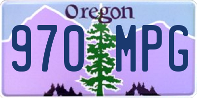OR license plate 970MPG