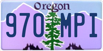 OR license plate 970MPI