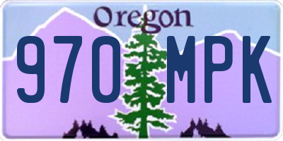 OR license plate 970MPK