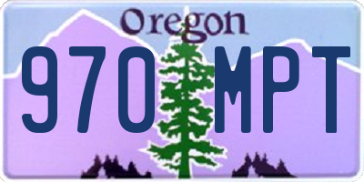 OR license plate 970MPT