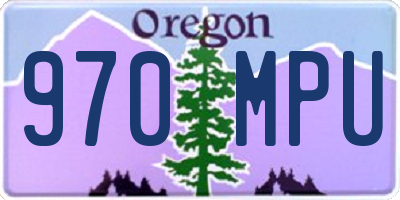 OR license plate 970MPU