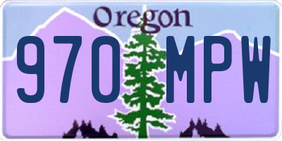 OR license plate 970MPW